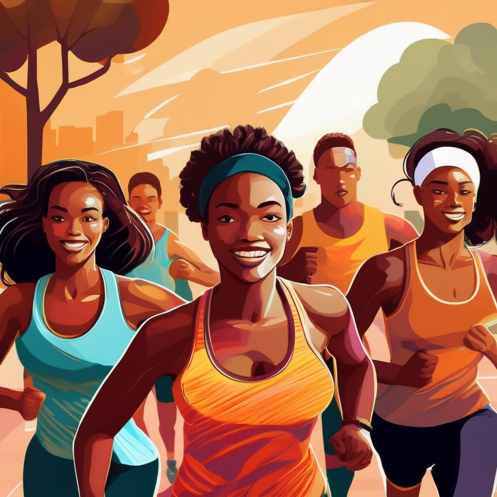 Friends exercising together